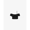 Reiss Womens Black Sabrina Sculptural Cotton Blend Bandeau Top In Black
