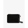 Reiss Womens  Samara Leather And Suede Crossbody Bag In Black