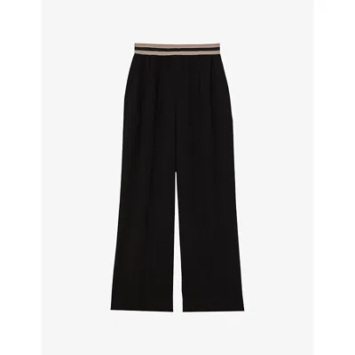 Reiss Womens  Sonnie Wide-leg Woven Trousers In Black