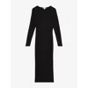 Reiss Womens Black Sophia Sweetheart-neck Stretch-knit Maxi Dress In Black