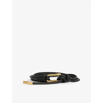 Reiss Womens  Tara Tubular Faux-leather Belt In Black