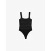 Reiss Womens Black Tia Floral-print Lace Stretch-woven Bodysuit In Black