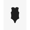 Reiss Womens Black V-neck Sleeveless Jersey Bodysuit