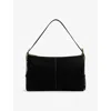 Reiss Womens Black Vada Suede And Leather Shoulder Bag In Black