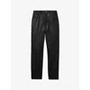 Reiss Womens Verona Slim-leg High-rise Leather Trousers Black