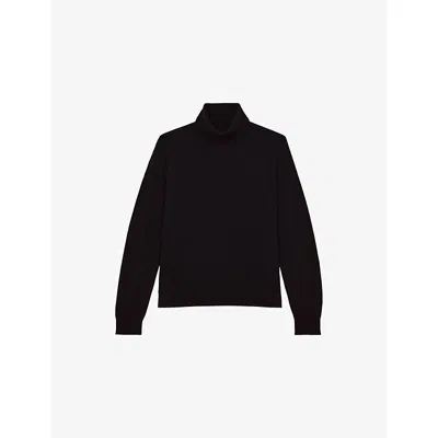 Reiss Womens  Wendy Roll-neck Wool Jumper In Black