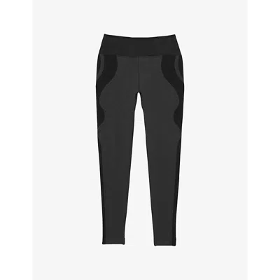 Reiss Womens Wren Wave-stripe High-rise Stretch-jersey Leggings Black