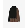 Reiss Womens Black/mink Sophia Colour-block Roll-neck Knitted Jumper In Black/mink