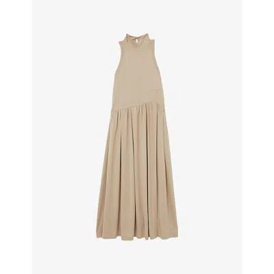 Reiss Womens Blake Sleeveless Jersey Midi Dress Neutral Xs