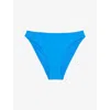 Reiss Womens Blue Carina Fixed-side Stretch-woven Bikini Bottoms In Blue