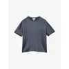 Reiss Womens Blue Lena Short-sleeve Silk Top