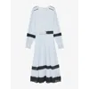 Reiss Womens  Tori Colour-block Woven Midi Dress In Multi