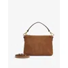 Reiss Tan Leather And Suede Double-strap Bag In Tan