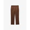 Reiss Womens Bronze Celia Tapered-fit Satin Trousers In Brown