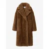Reiss Brown Teddy Coat With Wool In Brown