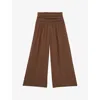 Reiss Womens Brown Lola Relaxed-fit Wide-leg Woven Trousers In Brown