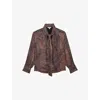 Reiss Womens  Naomi Animal-print Woven Blouse In Brown
