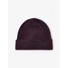 Reiss Womens Alba Folded-hem Cashmere Beanie Burgundy