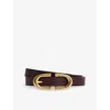 Reiss Womens Burgundy Bailey Leather Belt In Burgundy