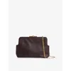 Reiss Womens Burgundy Bethany Leather Clutch Bag