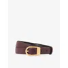 Reiss Womens  Hazel Leather Belt In Purple