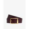 Reiss Womens Burgundy Iyla Half-keeper Leather Belt Xs
