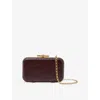Reiss Womens Burgundy Junie Faux-patent Box Clutch In Burgundy