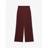 Reiss Womens Burgundy Luisa Wide-leg Stretch-woven Trousers In Burgundy