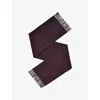Reiss Womens Burgundy Picton Fringed Wool And Cashmere Scarf In Burgundy
