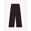 Reiss Womens Burgundy Robyn Elasticated-waist Wide-leg Stretch-woven Trousers