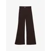 Reiss Womens Burgundy Sakura Patch-pocket Flared-leg Stretch-denim Jeans In Burgundy