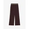 Reiss Womens  Sonnie Wide-leg Woven Trousers In Brown