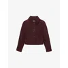 Reiss Womens Burgundy Sonny Patch-pocket Suede Jacket In Burgundy