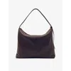 Reiss Womens Burgundy Vigo Buckle-strap Leather Tote Bag In Burgundy