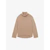 Reiss Womens  Brooklyn Roll-neck Wool And Cashmere-blend Jumper In Nude