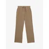 Reiss Womens Gaia Elasticated-waist Wide-leg Stretch Cotton-blend Jogging Bottoms Camel Xs
