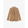 Reiss Womens  Jade Single-breasted Stretch-woven Blazer In Brown