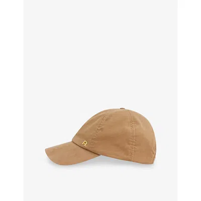 Reiss Womens Logo-plaque Corduroy Cotton Cap Camel