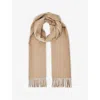 Reiss Womens Camel Picton Wool And Cashmere-blend Scarf In Brown