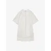 Reiss Womens Ivory Carina Broderie-anglaise Linen Mini Dress In Gray