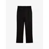 Reiss Womens Black Celia Tapered-fit Satin Trousers In Black