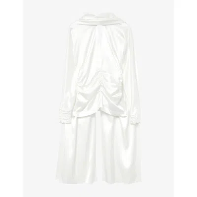 Reiss Womens Ceres Cape-detail Satin Blouse Ivory