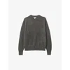 Reiss Womens Charcoal Misha Brushed Crewneck Cashmere Knitted Jumper