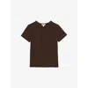 Reiss Womens Chocolate Brown Jolie Slim-fit Cotton-jersey T-shirt