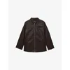 Reiss Womens Chocolate Brown Layla Zip-up Leather Jacket In Brown