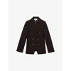 Reiss Womens Lia Peak-lapel Double-breasted Wool-blend Blazer Chocolate Brown In Brown