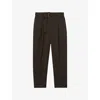 Reiss Womens Molly Belted Zip-leg Tapered Stretch-woven Trousers Chocolate Brown In Chocolate Brown