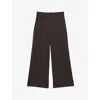Reiss Womens  Myrtle Wide-leg High-rise Stretch-woven Culottes In Chocolate Brown