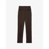Reiss Womens Chocolate Brown Norla Tapered-leg Stretch-woven Trousers In Brown