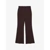 Reiss Womens Chocolate Brown Priya Flared-leg Woven Trousers In Brown